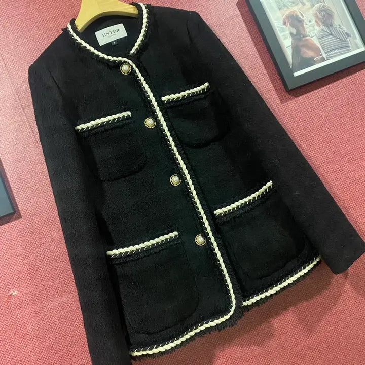 [BUNJANG] ENTER Black Tweed Jacket / ENTER 블랙 트위드 자켓