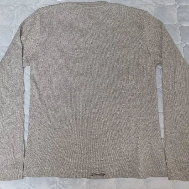 [BUNJANG] Chrome Hearts Henley Neck Gray / [L] 크롬하츠 레더패치 헨리넥 그레이