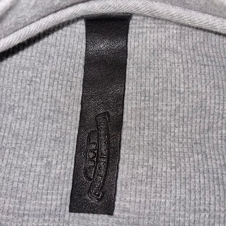 [BUNJANG] Chrome Hearts Henley Neck Gray / [L] 크롬하츠 레더패치 헨리넥 그레이