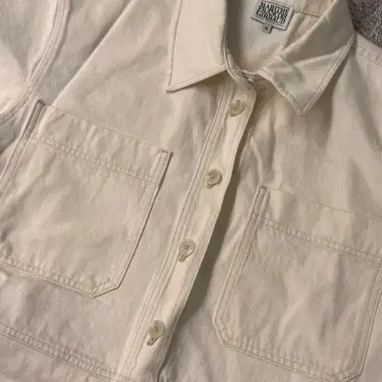 [BUNJANG] Marithe Stitch Point Pocket Denim Dress Ecru S / 마리떼  스티치 포인트 포켓 데님 원피스 에크루 s