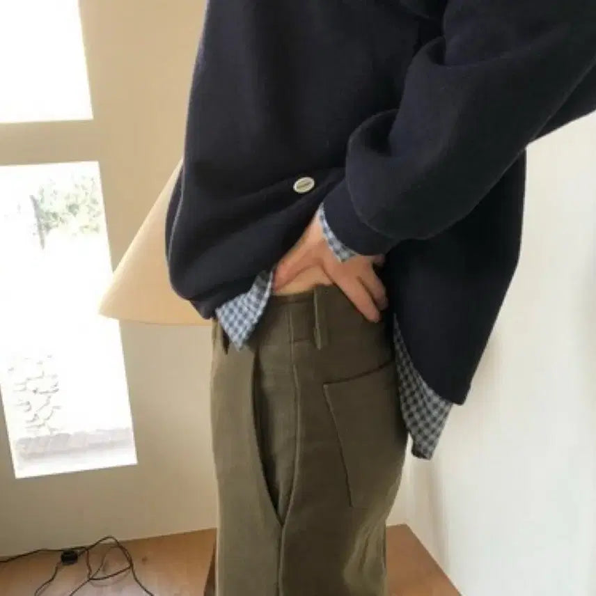 [BUNJANG] Peach Fleece Pants (Khaki, M) / 피치 기모 팬츠(카키, M)