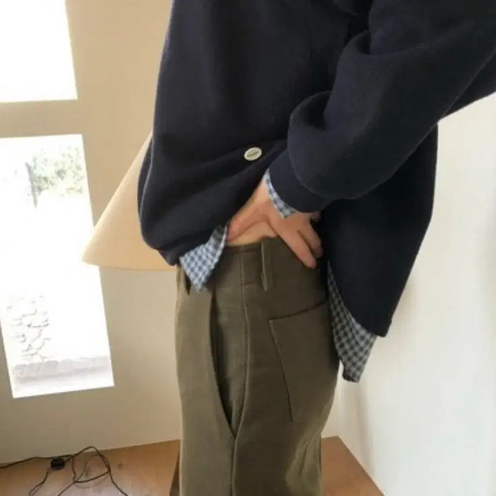 [BUNJANG] Peach Fleece Pants (Khaki, M) / 피치 기모 팬츠(카키, M)