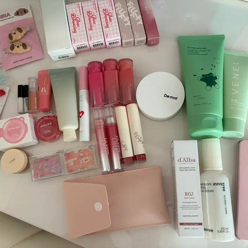 [BUNJANG] Cosmetics Beauty Box Bundle Set / 화장품 뷰티 박스 일괄 세트 쿠션 틴트 치크 헤어 등등