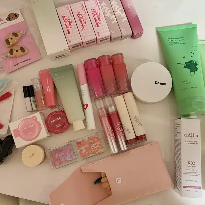 [BUNJANG] Cosmetics Beauty Box Bundle Set / 화장품 뷰티 박스 일괄 세트 쿠션 틴트 치크 헤어 등등