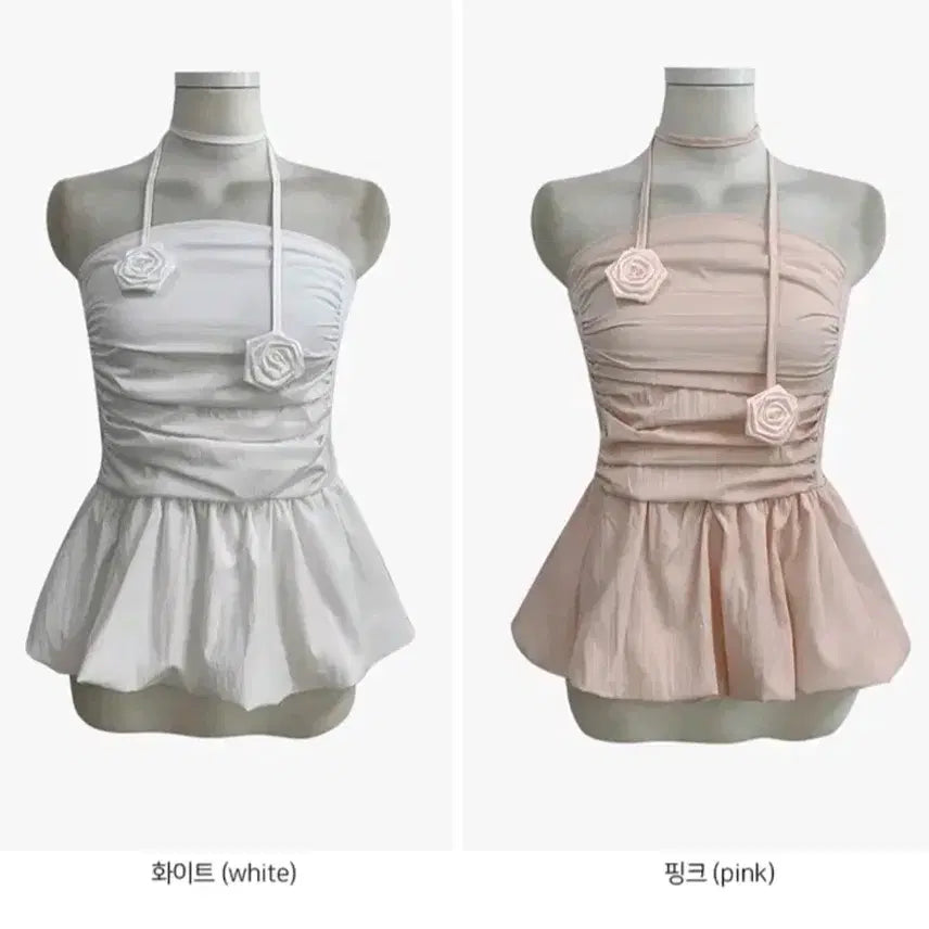 [BUNJANG] Floral Sky Blue Off-Shoulder Blouse / 플라워 숄더 하늘색 반팔 블라우스 셔링에이블리옷존예옷오프숄더탑플레어