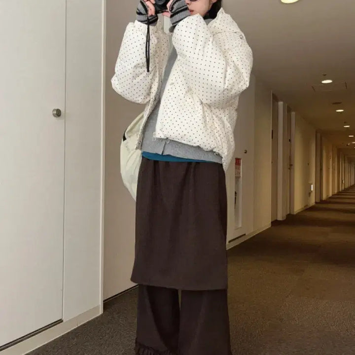 [BUNJANG] Kimahop Layered Skirt Pants / 김아홉 레이어드 스커트 팬츠