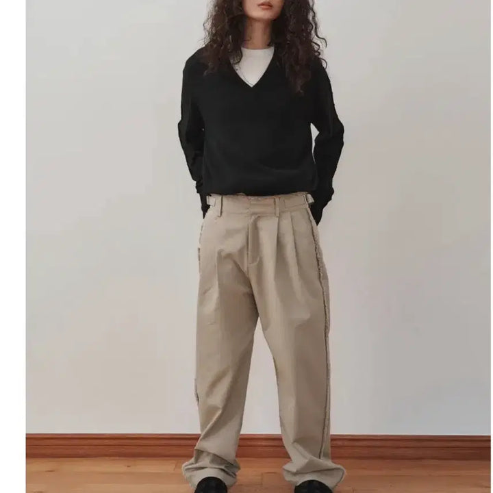 [BUNJANG] Please Project Destroyed Trousers 2 Beige / 플리즈프로젝트 디스트로이드 트라우져 2 베이지