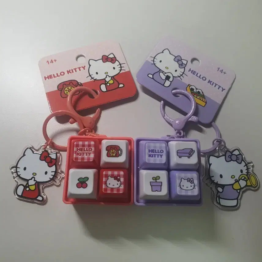 [SOLD OUT] 헬로키티 키캡 키링 (레드/퍼플)