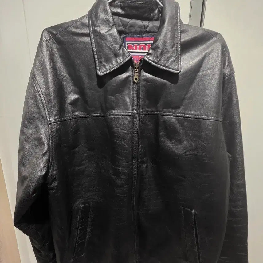 [BUNJANG] Noll Leather Jacket Black XL / Noll 레더 소가죽 자켓 블랙