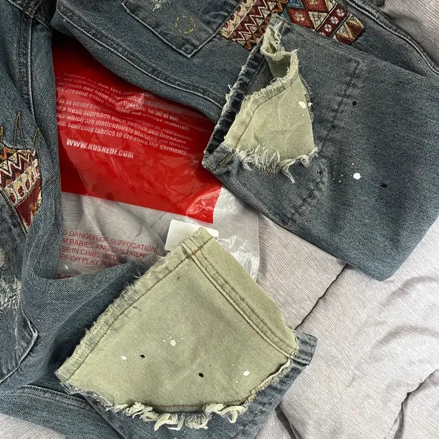 [BUNJANG] KUSSNERF Patch Jeans Size 1 / 쿠스너프 패치진 1사이즈