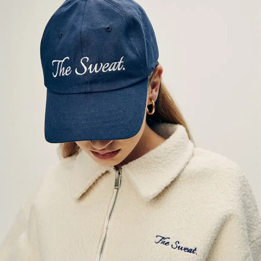 [BUNJANG] The Sweat Cursive Logo Cap Navy / The Sweat 더스웻 커시브 로고 캡 네이비