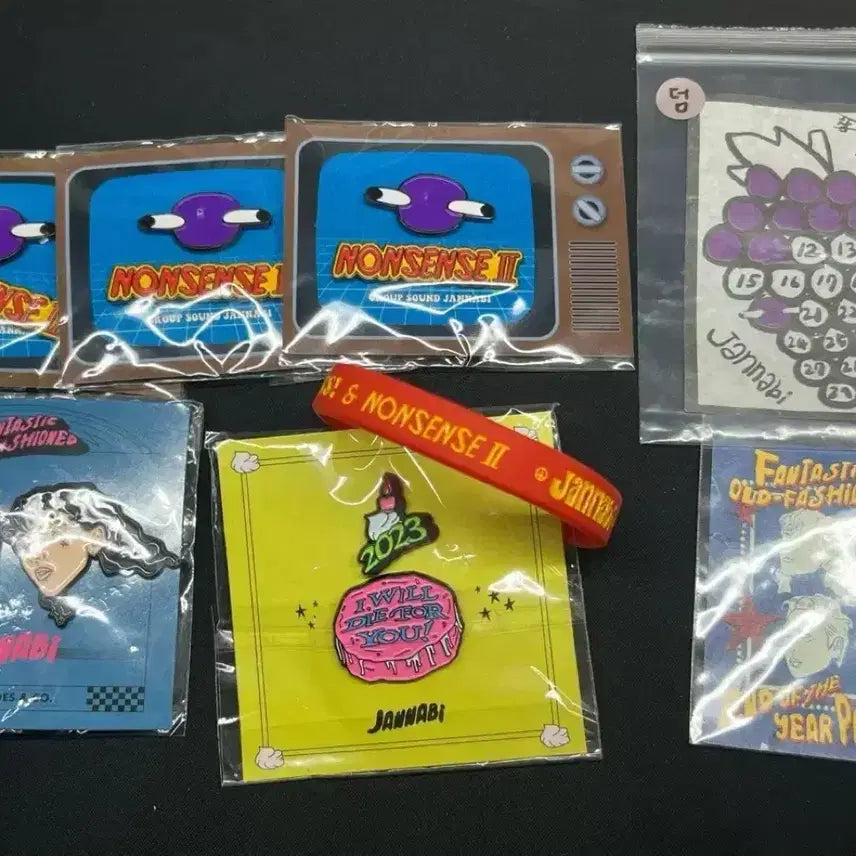 [BUNJANG] JANNABI Badge + Concert Wristband Bundle Set / 잔나비 뱃지 +콘서트 팔찌, 컨페티