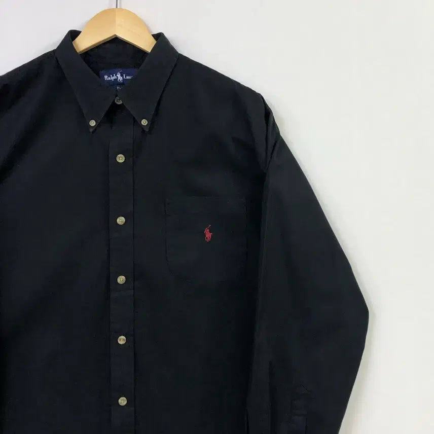 [BUNJANG] Polo Black Solid Cotton Shirt / 105 폴로 블랙 솔리드코튼 셔츠