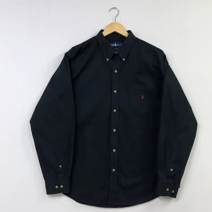[BUNJANG] Polo Black Solid Cotton Shirt / 105 폴로 블랙 솔리드코튼 셔츠