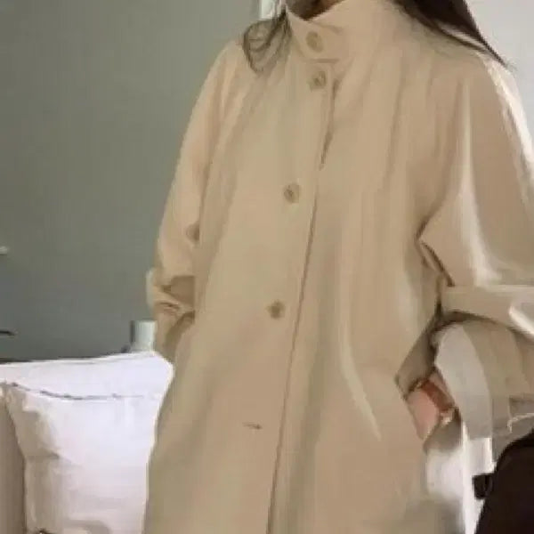 [BUNJANG] High Neck Trench Coat (Beige) / 하이넥 트렌치(베이지)