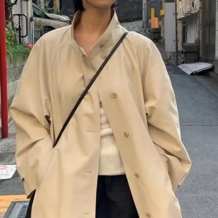 [BUNJANG] High Neck Trench Coat (Beige) / 하이넥 트렌치(베이지)