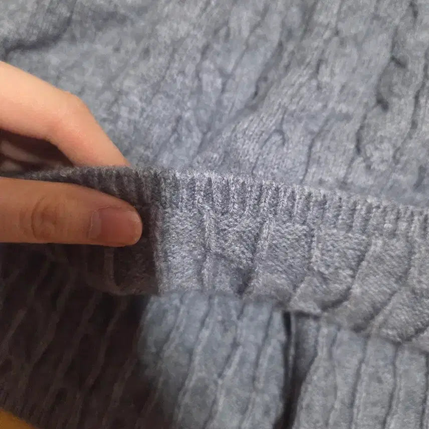 [BUNJANG] Knit Gray Midi Skirt / 새상품)꽈배기  도톰 니트 그레이 투피스