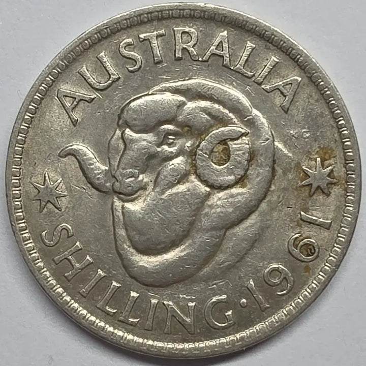 [BUNJANG] Australia 1961 Silver Shilling Coin / [은화] 호주 1961년 1실링 은화 주화 동전
