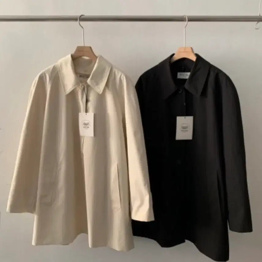 [BUNJANG] Detachable Collar Coat (Black) / 카라 탈부착 코트(블랙)