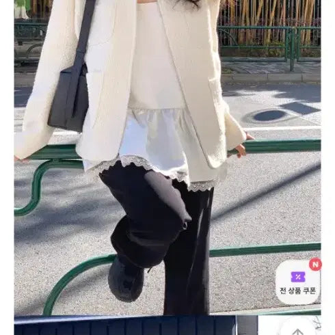 [BUNJANG] UnderB Ivory Tweed Jacket / 언더비 제작 아이보리 트위드 자켓