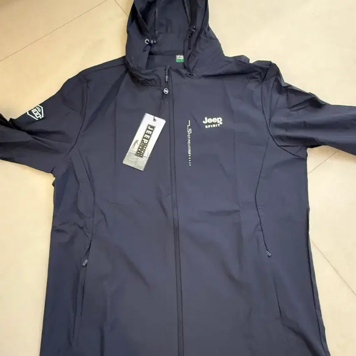 [BUNJANG] Jeep Navy Hooded Windbreaker Jacket / Jeep 지프 네이비 후드 바람막이 점퍼