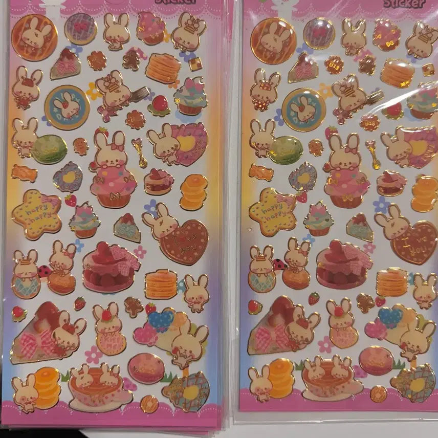 [BUNJANG] Vintage Gold Foil Rabbit Sticker / 고전문구) 금박 토끼 고전 스티커