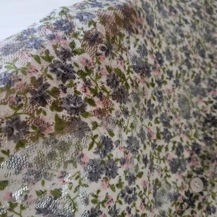 [BUNJANG] Floral Pattern Lace Blouse / 플라워 패턴 레이스 셔츠 블라우스 새상품