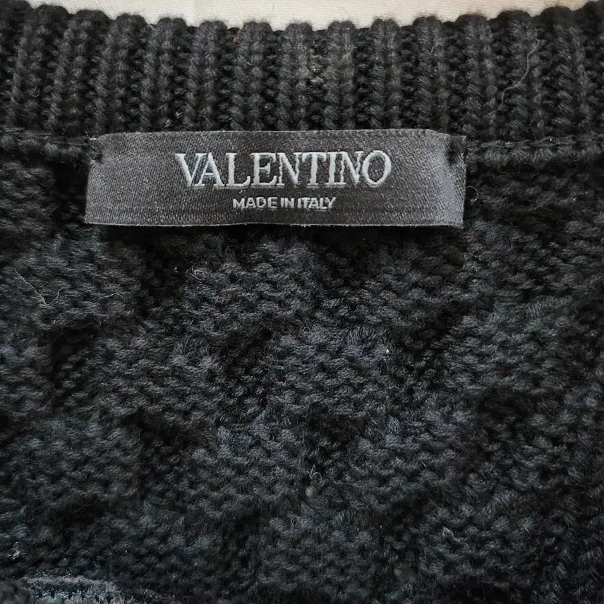 [BUNJANG] Valentino Butterfly Patch Cable Knit Sweater / (정품)발렌티노 나비 패치 남성 케이블 니트