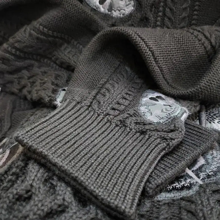 [BUNJANG] Valentino Butterfly Patch Cable Knit Sweater / (정품)발렌티노 나비 패치 남성 케이블 니트