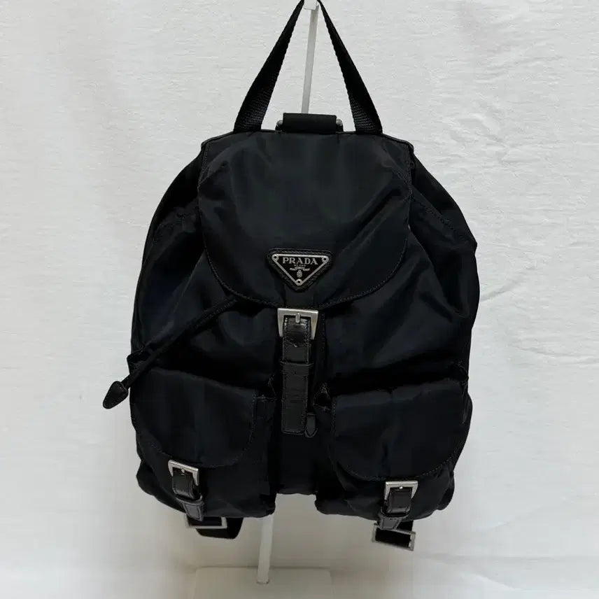[BUNJANG] Prada Pocono Nylon Two-Pocket Small Backpack Black / 정품 프라다 포코노 나일론 투포켓 스몰 백팩 블랙