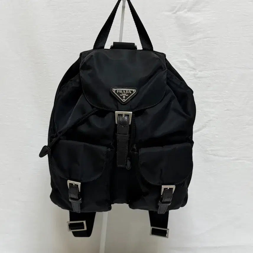 [BUNJANG] Prada Pocono Nylon Two-Pocket Small Backpack Black / 정품 프라다 포코노 나일론 투포켓 스몰 백팩 블랙