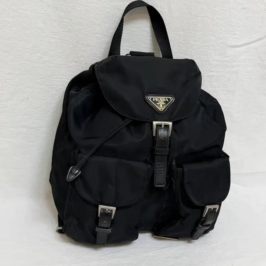 [BUNJANG] Prada Pocono Nylon Two-Pocket Small Backpack Black / 정품 프라다 포코노 나일론 투포켓 스몰 백팩 블랙