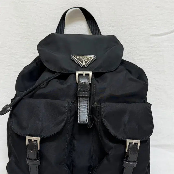 [BUNJANG] Prada Pocono Nylon Two-Pocket Small Backpack Black / 정품 프라다 포코노 나일론 투포켓 스몰 백팩 블랙