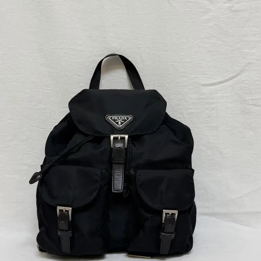 [BUNJANG] Prada Pocono Nylon Two-Pocket Small Backpack Black / 정품 프라다 포코노 나일론 투포켓 스몰 백팩 블랙