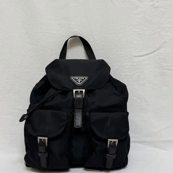 [BUNJANG] Prada Pocono Nylon Two-Pocket Small Backpack Black / 정품 프라다 포코노 나일론 투포켓 스몰 백팩 블랙