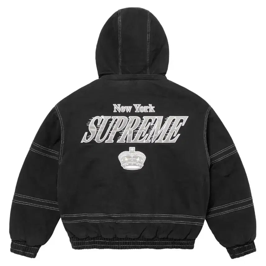 [BUNJANG] Supreme Mitchell & Ness Twill Stadium Jacket Black / (새상품) S 슈프림 미첼 네스 트윌 스타디움 자켓 블랙 (무료배송)