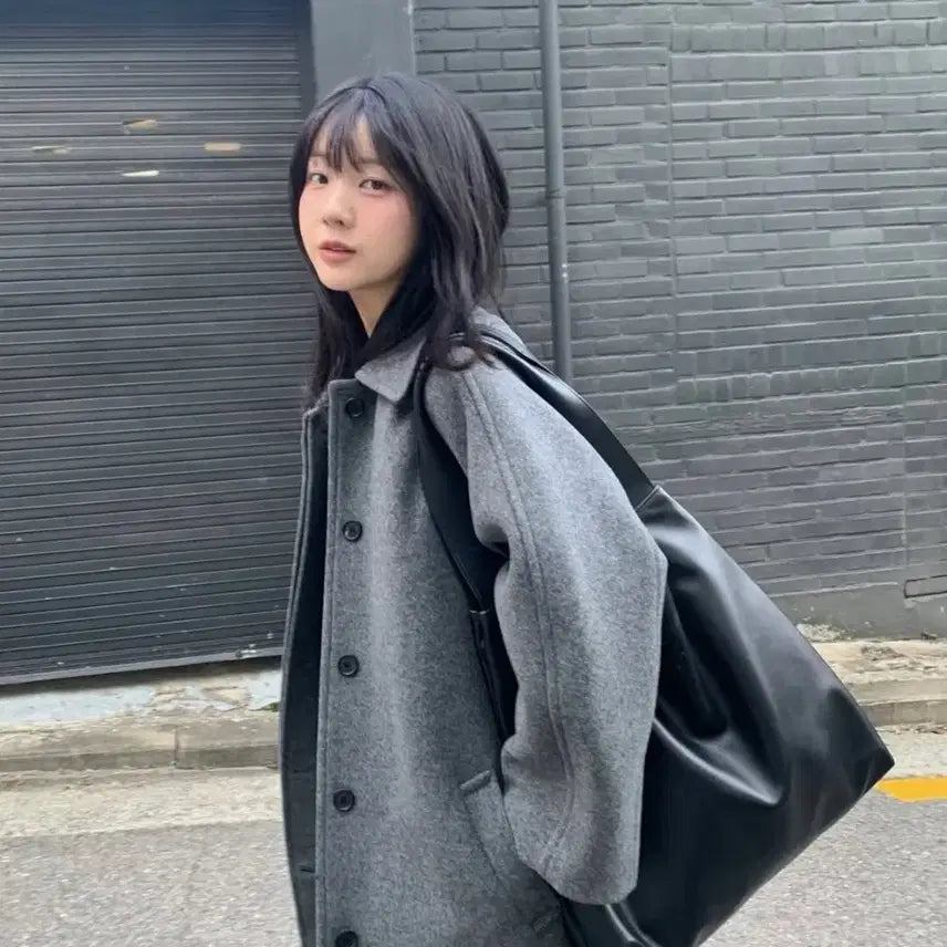 [BUNJANG] LFM Raglan Wool Long Coat / LFM 래글런 울 롱코트 Raglan Wool Long Coat