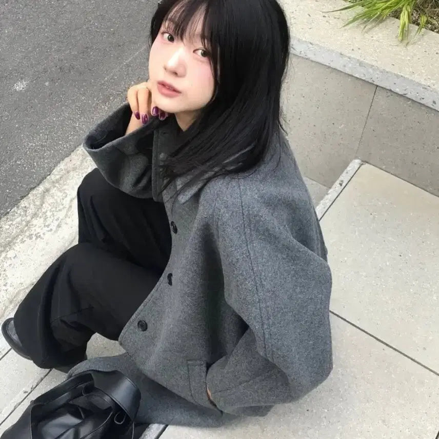 [BUNJANG] LFM Raglan Wool Long Coat / LFM 래글런 울 롱코트 Raglan Wool Long Coat