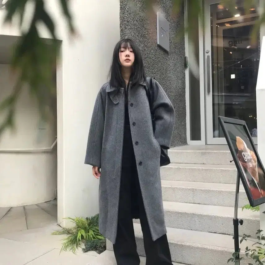 [BUNJANG] LFM Raglan Wool Long Coat / LFM 래글런 울 롱코트 Raglan Wool Long Coat