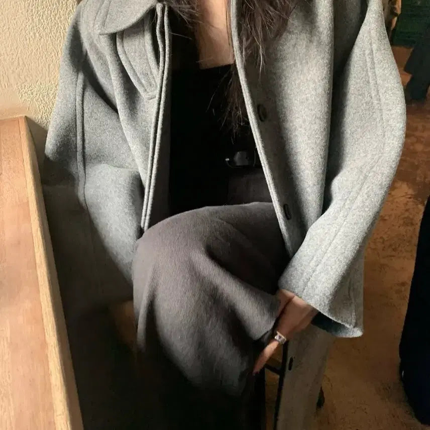 [BUNJANG] LFM Raglan Wool Long Coat / LFM 래글런 울 롱코트 Raglan Wool Long Coat