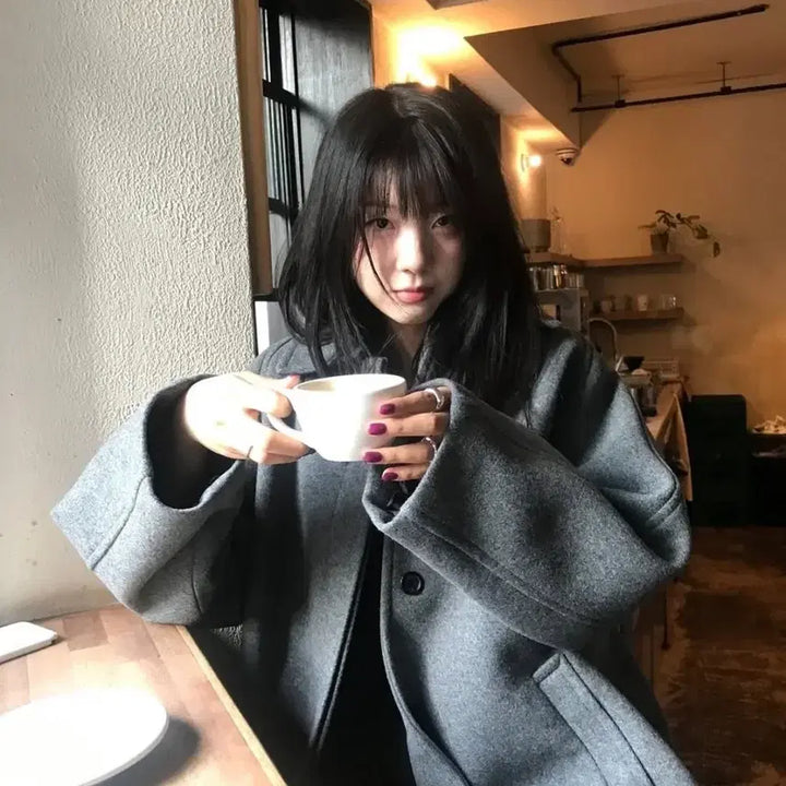 [BUNJANG] LFM Raglan Wool Long Coat / LFM 래글런 울 롱코트 Raglan Wool Long Coat