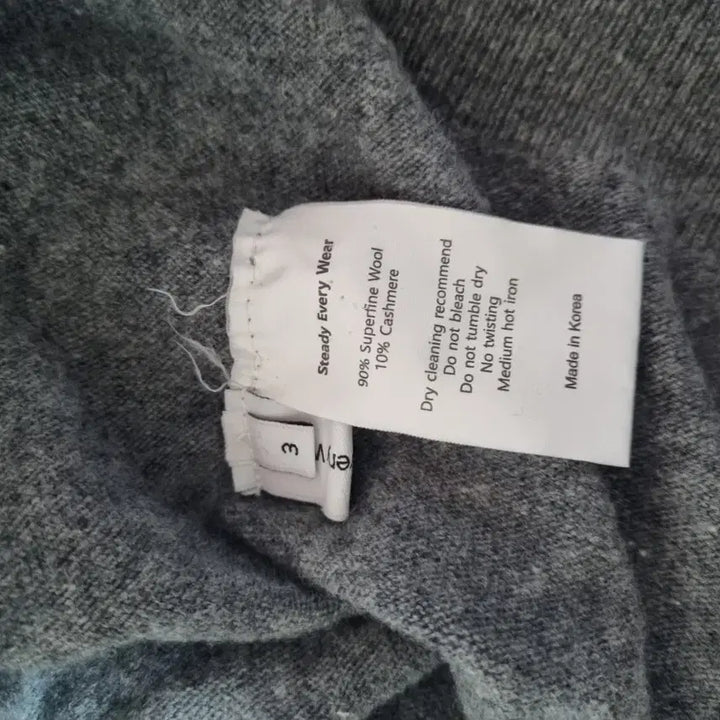 [BUNJANG] Steady Everywear Wool Cashmere Turtleneck Knit Grey Size 3 / 스테디에브리웨어 울 캐시미어 터틀넥 니트 그레이 3사이즈