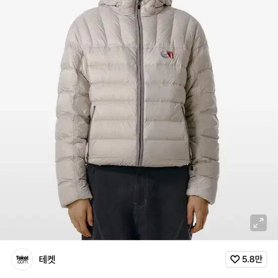 [BUNJANG] TeKet Light Gray Lightweight Padded Jacket / 테켓 경량패딩 라이트그레이 s