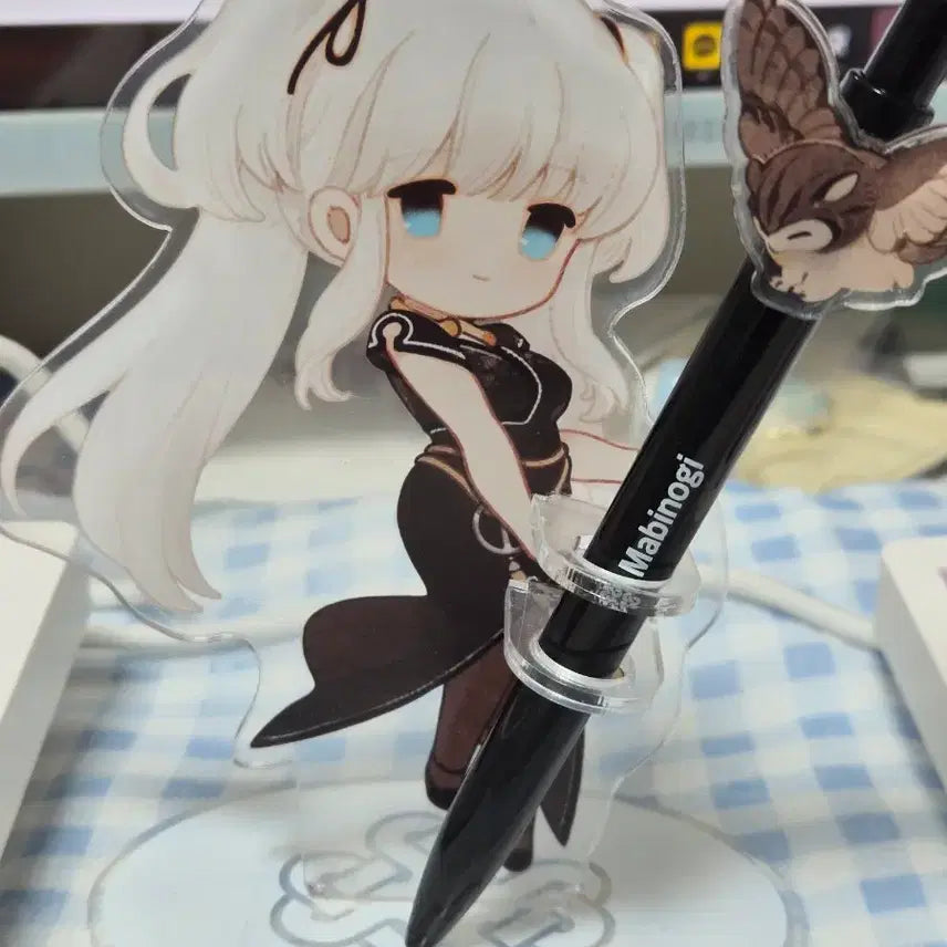 [BUNJANG] Mabinogi Nao Acrylic Stand &amp; Owl Ballpoint Pen Set / 마비노기 나오 아크릴스탠드+부엉이 볼펜