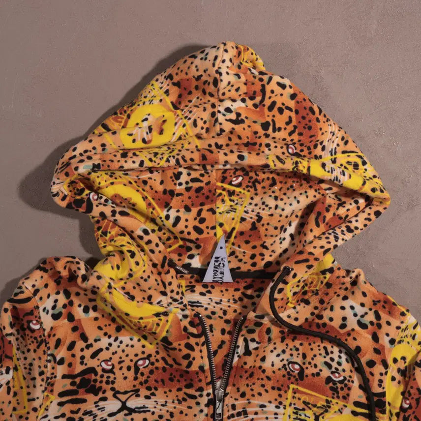 [BUNJANG] Joyrich Leopard Hooded Zip-up Jacket / 조이리치 레오파드 후드집업 C213