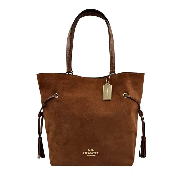 [BUNJANG] Coach Suede Leather Shoulder Bag Brown / 코치 스웨이드 가죽 숄더백 브라운