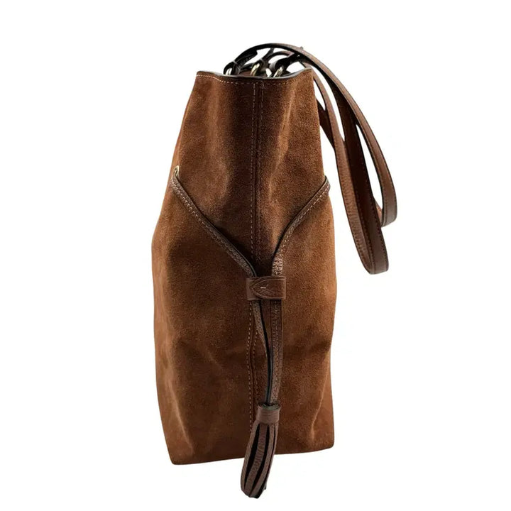 [BUNJANG] Coach Suede Leather Shoulder Bag Brown / 코치 스웨이드 가죽 숄더백 브라운