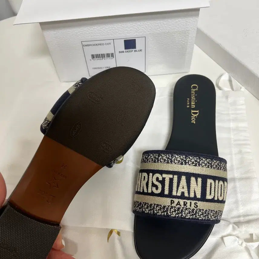 [BUNJANG] Dior Mule Embroidered Cotton / 디올 뮬 자수 코튼 (새상품)