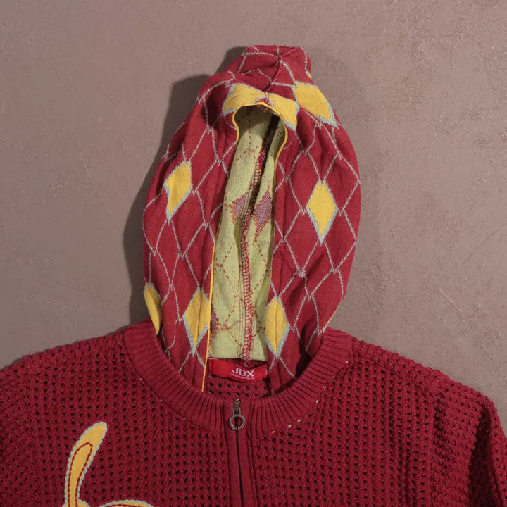 [BUNJANG] Vintage Kitsch Net Hooded Zip-up / 일본빈티지 키치 그물 후드집업 C216