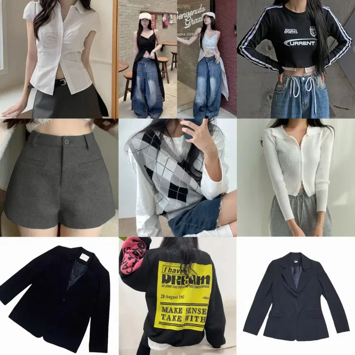 [BUNJANG] Ablie Black and White Apparel Collection / 에이블리 블레이저 정장 자켓 무채색 의류 모음 교신